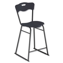 Edu High Back Stool Black