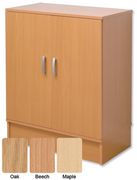 Modular Storage Double Cupboard Unit with Shelf W750xD400xH805mm Beech