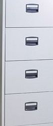 Trexus New , Trexus Filing Cabinet Steel Lockable 4-Drawer W470xD622xH1321mm Grey