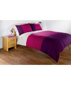 triptych Duvet Set Plum Double Bed