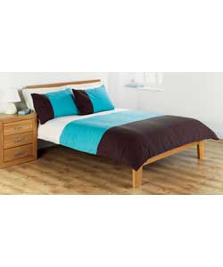 triptych Duvet Set Teal Double Bed