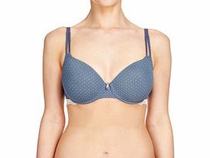 Beauty-Full Aura blue polka dot bra