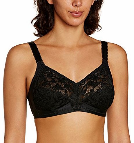 Womens Delicate Doreen N Non-Wired Floral Everyday Bra, Black, 34E