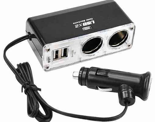 TRIXES 2 Port Socket Car Cigarette Lighter USB Adaptor