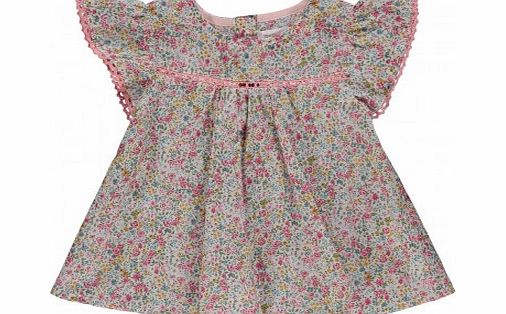 TROIZENFANTS Mahe flowers blouse Pale pink `3 months,12