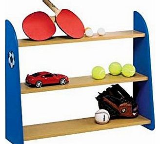 Childrens Wall Book Shelves Kids Playroom Storage Wooden Football Boys Bedroom