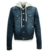 Denim Jacket with White Jersey