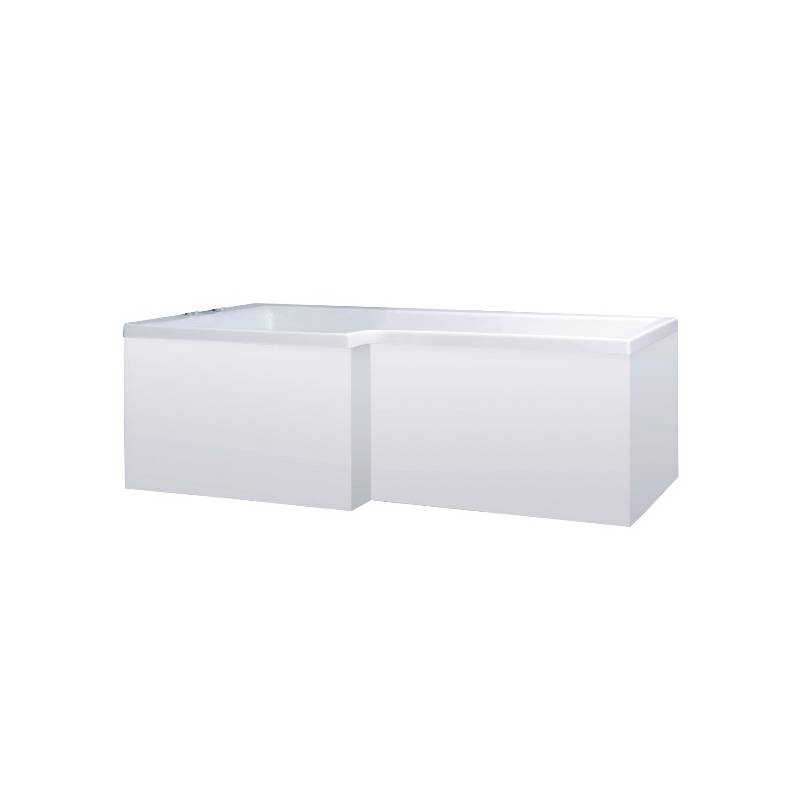 Trueshopping 1700mm White Square Shower Bath