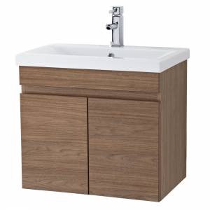 Trueshopping 600mm American Walnut 2 Door Vanity