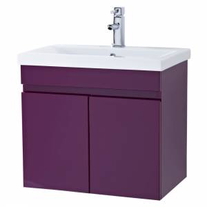 Trueshopping 600mm Gloss Plum 2 Door Vanity Unit