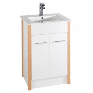 Trueshopping 600mm Solar White Gloss Vanity Unit