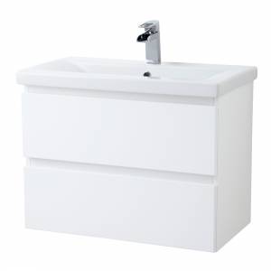 700mm Gloss White 2 Drawer Vanity Unit