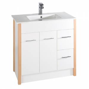 Trueshopping 900mm Solar White Gloss Vanity Unit