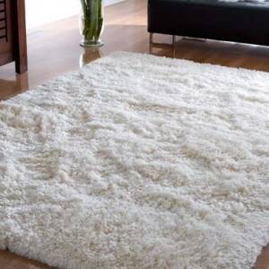 Trueshopping Brighton Ivory Shaggy Wool Rug