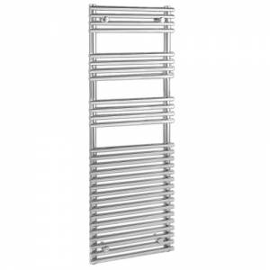 Trueshopping Flat Chrome Tube on Tube Towel Rail