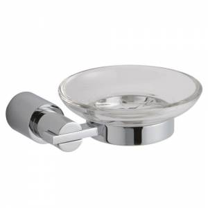 Trueshopping Glass Soap Dish with Chrome Holder