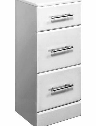 Trueshopping New Trueshopping Modern Gloss White Bathroom Vanity Furniture Storage Drawer Unit 350(W) x 300(D)