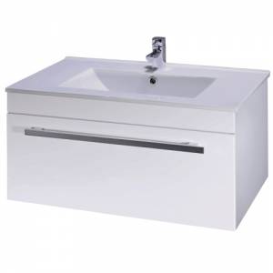 Trueshopping Turin White Gloss Wall Hung Vanity