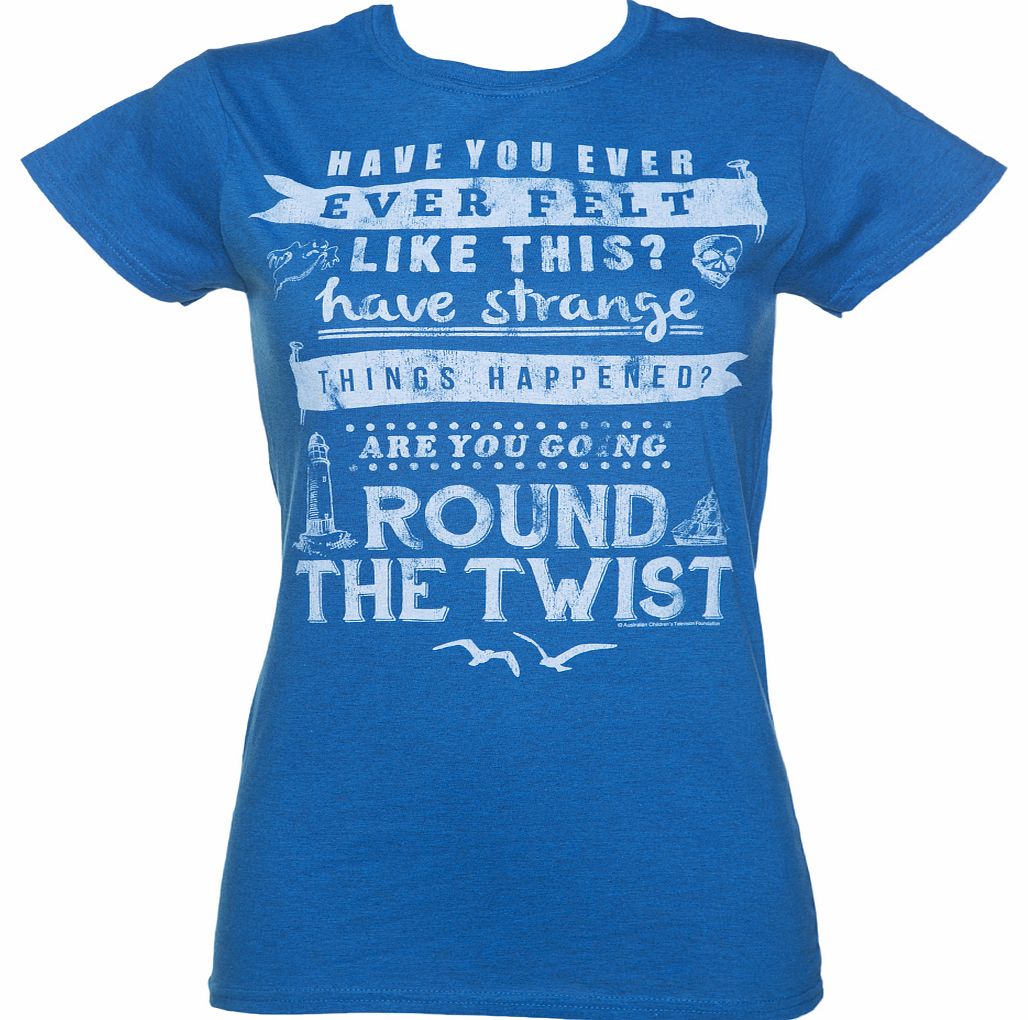 Ladies Heather Blue Round The Twist Theme Tune