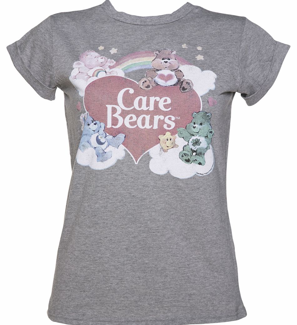 Ladies Vintage Care Bears Rolled Sleeve