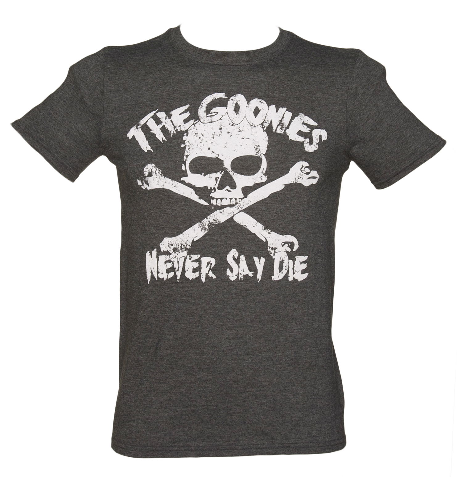 Mens Charcoal Goonies Never Say Die T-Shirt