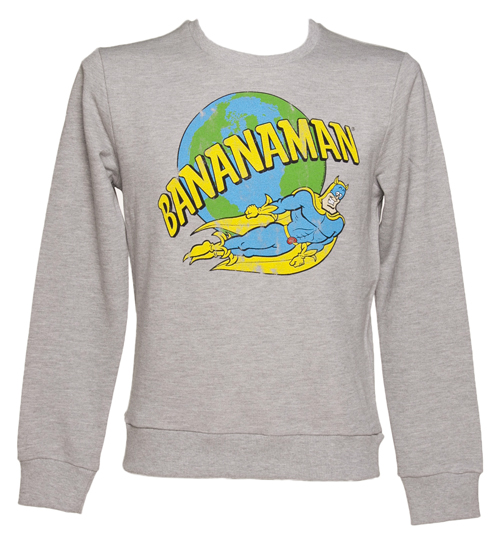 Mens Grey Retro Bananaman Jumper