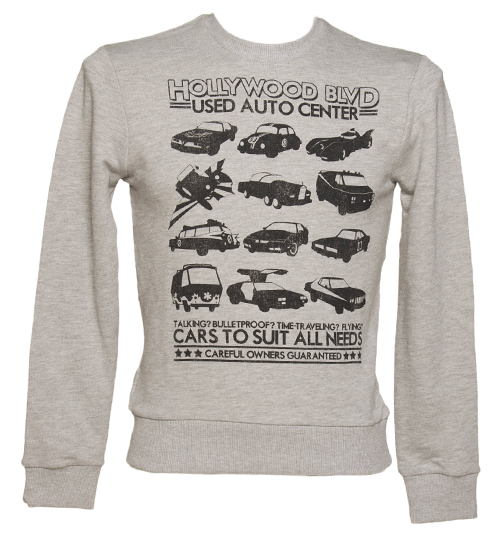 Mens Grey Retro Star Cars Jumper