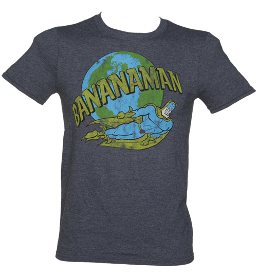 Mens Heather Navy Retro Bananaman T-Shirt