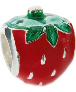 Truth Sterling Silver Enamel Strawberry Charm