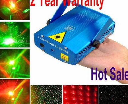 TSSS Red amp; Green Mini Stage Light Lighting Projector Spotlight Sound/ Music Active DJ Equipment for Disco Club Pub Bar KTV Show Wedding Xmas Birthday Home Dance Party, 2 Years Warranty!!