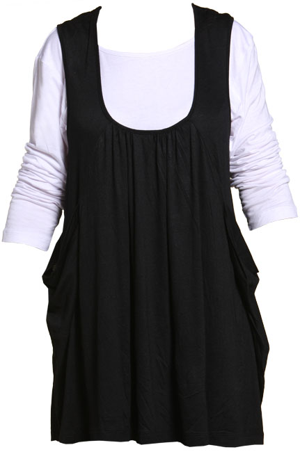 t-shirt and pinafore dress