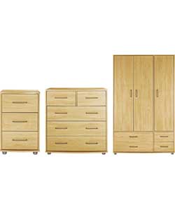 Turin 3 Piece Bedroom Furniture Set - Beech