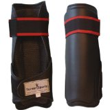 Turner Sports PU Shin pad leg and foot protector Martial Arts Kick Boxing Black Small