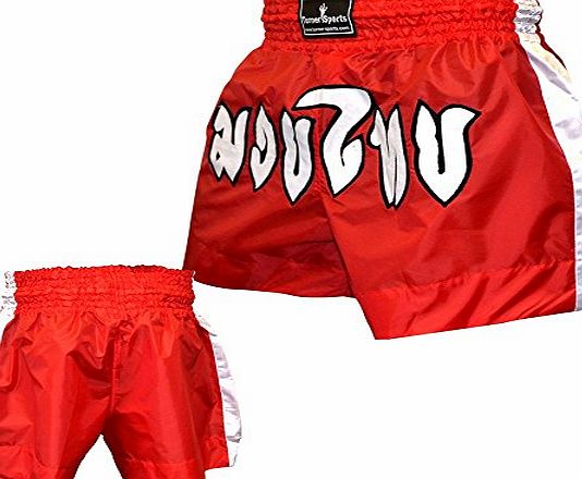 Turner Sports Thai boxing shorts muay thai kick boxing Short kickboxing Martial Arts Contact Satin Red Large