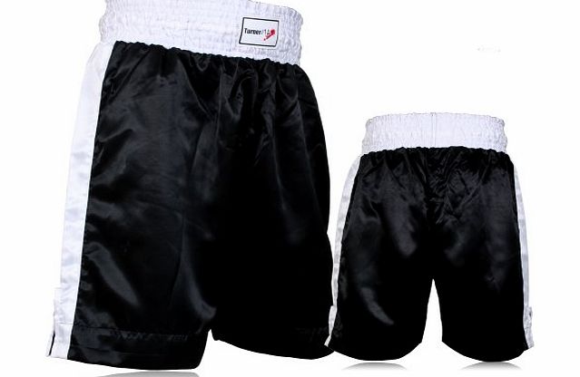 TurnerMAX Boxing Shorts Training Gym Club Fighting Grappling Trunks MMA Boxing short Black Small