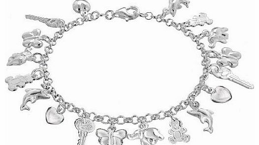 Tuscany Silver 18 Charm Belcher Bracelet 19cm/7.5``