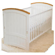 Barcelona Cot Bed, White & Natural