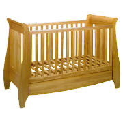 Lucas Dropside Sleigh Cot Bed, Oak