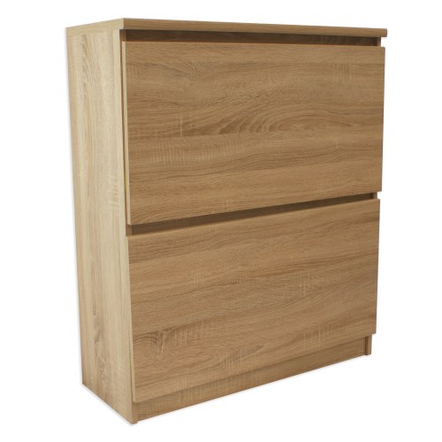 Billi Mia 2 Tier Shoe Cabinet in Oak -12 Pairs