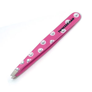 Tweezerman Polka Dot Crystal Tweezer - Neon Pink