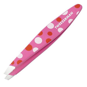Tweezerman Polka Dot Mini Slant Tweezer - Neon Pink