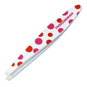 Tweezerman Polka Dot Mini Slant Tweezer - White