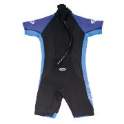 TWF Wetsuit Shortie Kids age 14/15 Bright blue