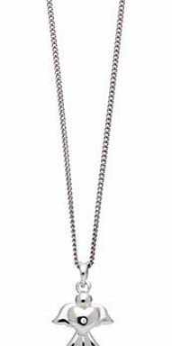 Twinkling Diamonds Sterling Silver Angel Pendant