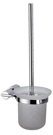 twist Brass Toilet Brush with Glass Holder