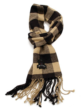 Two Stoned Black Check Scarf
