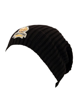 Two Stoned Black Slouch Beanie