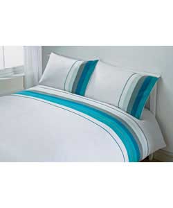 Tyler Pintuck King Size Duvet Cover Set - Teal