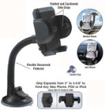 U-Bop Accessories U-Bop 7 inch Universal Windscreen Car Mount Suction Holder , Black , Nokia N96