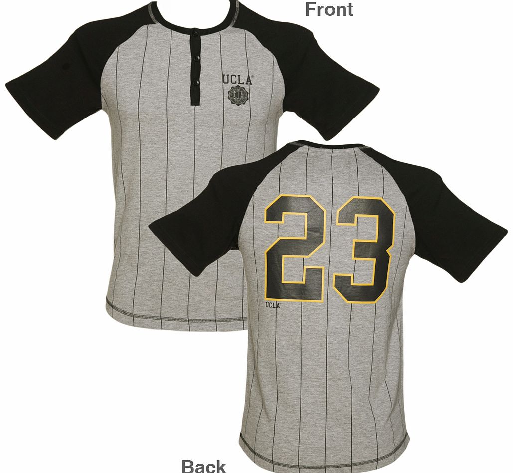 Mens Grey Marl And Black Shonto Raglan Baseball